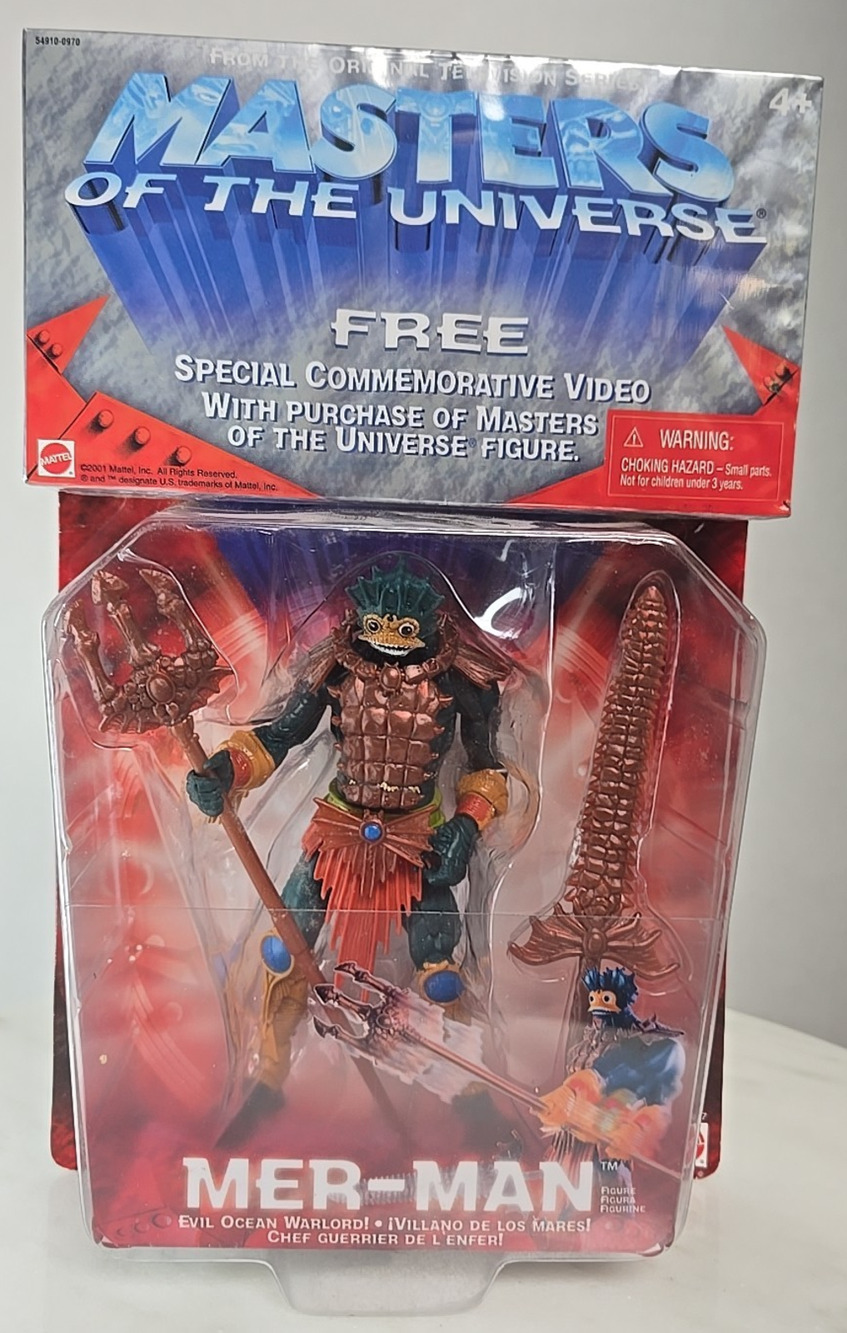 Mattel Masters Of The Universe MER-MAN 200X with VHS TAPE MOTU Mattel MYP